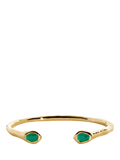 Monica Vinader Odyssey Open Cuff Gold/Green Onyx Bracelet
