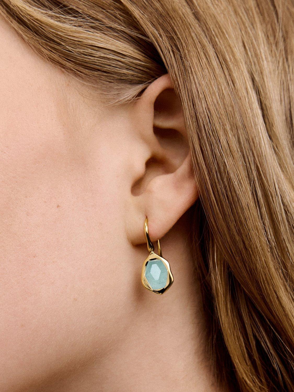Monica Vinader gemstone drop earrings (British brand)