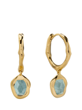 Monica Vinader Odyssey Huggie Earrings 18k gold vermeil aquamarine green onyx - British product