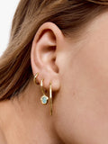 Monica Vinader Odyssey Huggie Earrings 18k gold vermeil aquamarine green onyx - British product