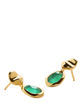 Monica Vinader small drop earrings green onyx gold - British product