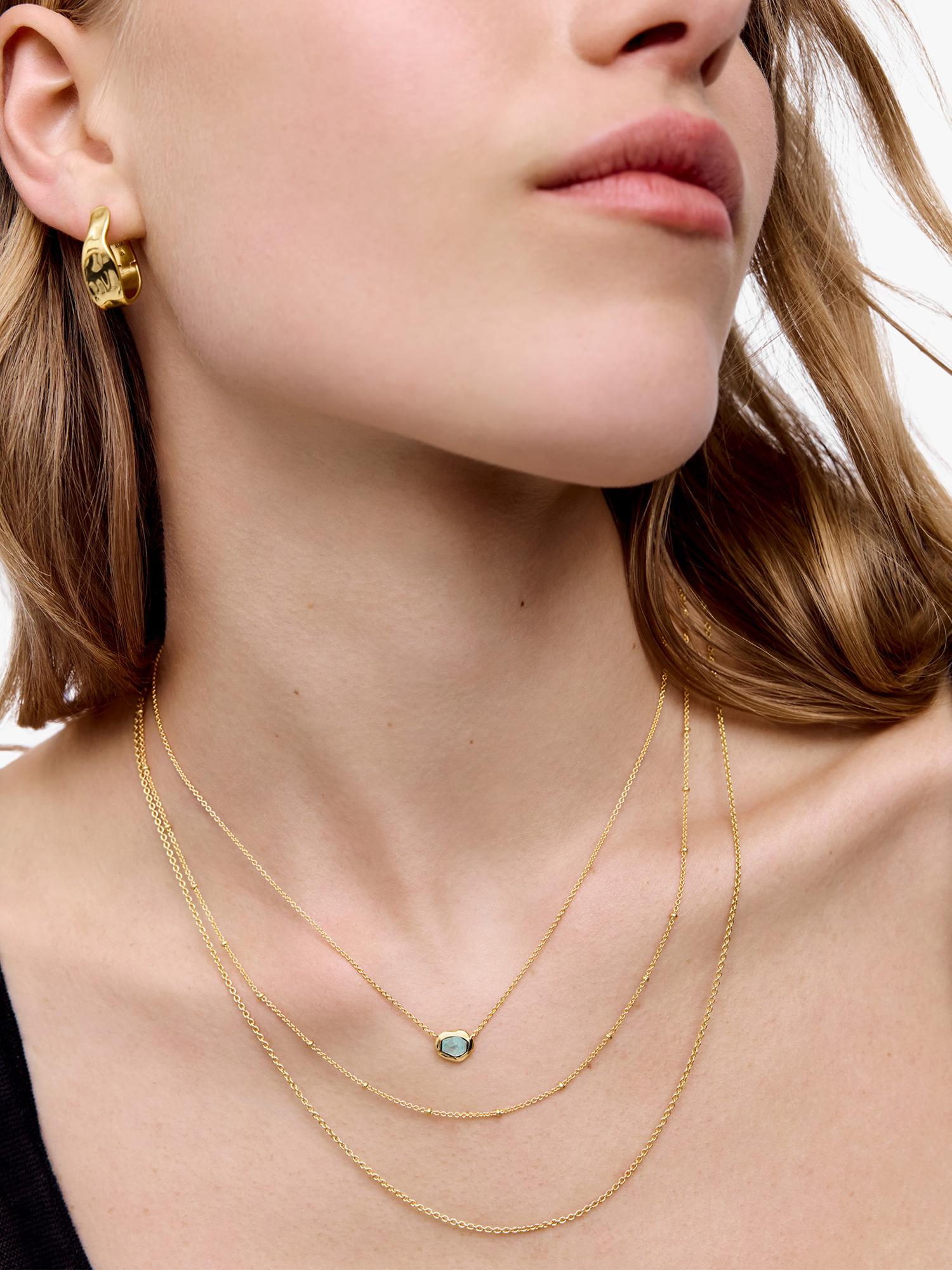 Monica Vinader Odyssey gemstone chain necklace in 18k gold vermeil, imported from the UK