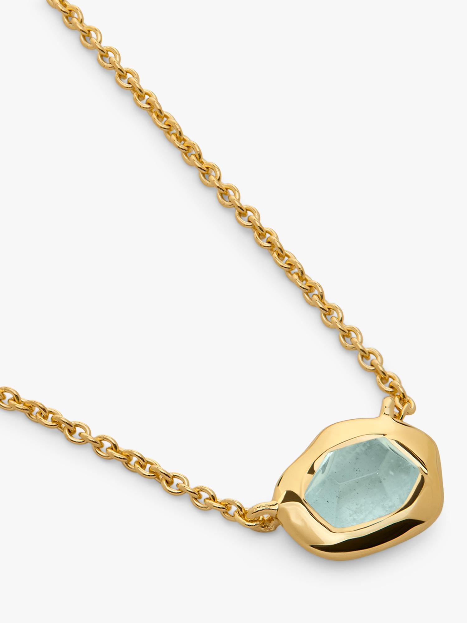 Monica Vinader Odyssey gemstone chain necklace in 18k gold vermeil, imported from the UK