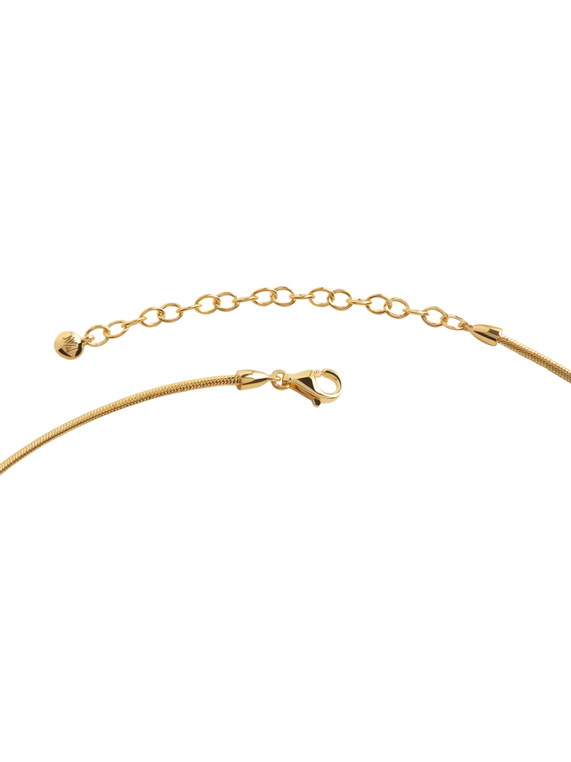 Monica Vinader green onyx snake chain necklace gold vermeil, UK version