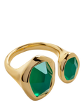 Monica Vinader Odyssey Open Ring Green Onyx Gold