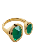 Monica Vinader Odyssey Open Ring Green Onyx Gold