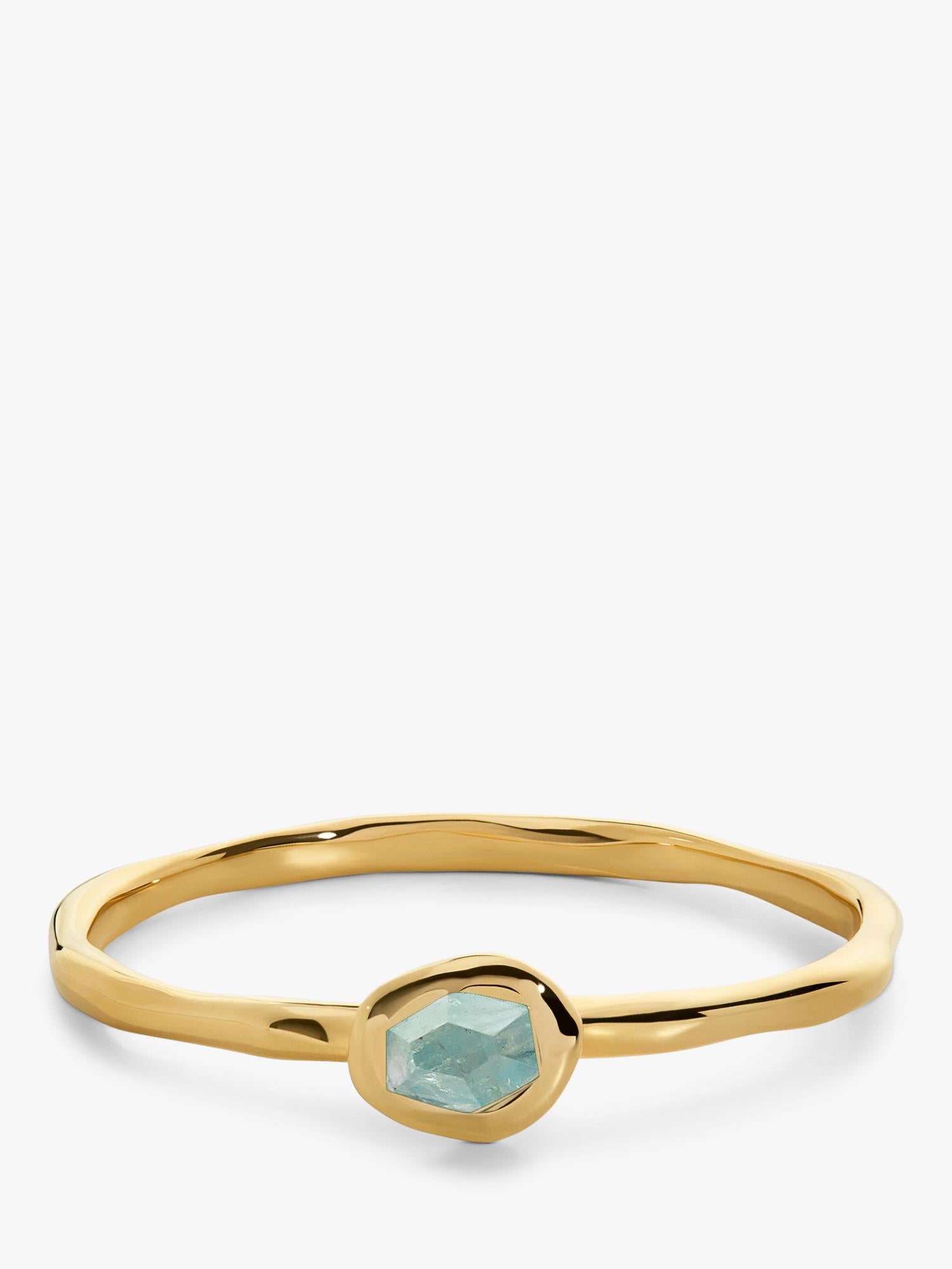 Monica Vinader aquamarine stacking ring gold vermeil (British brand)