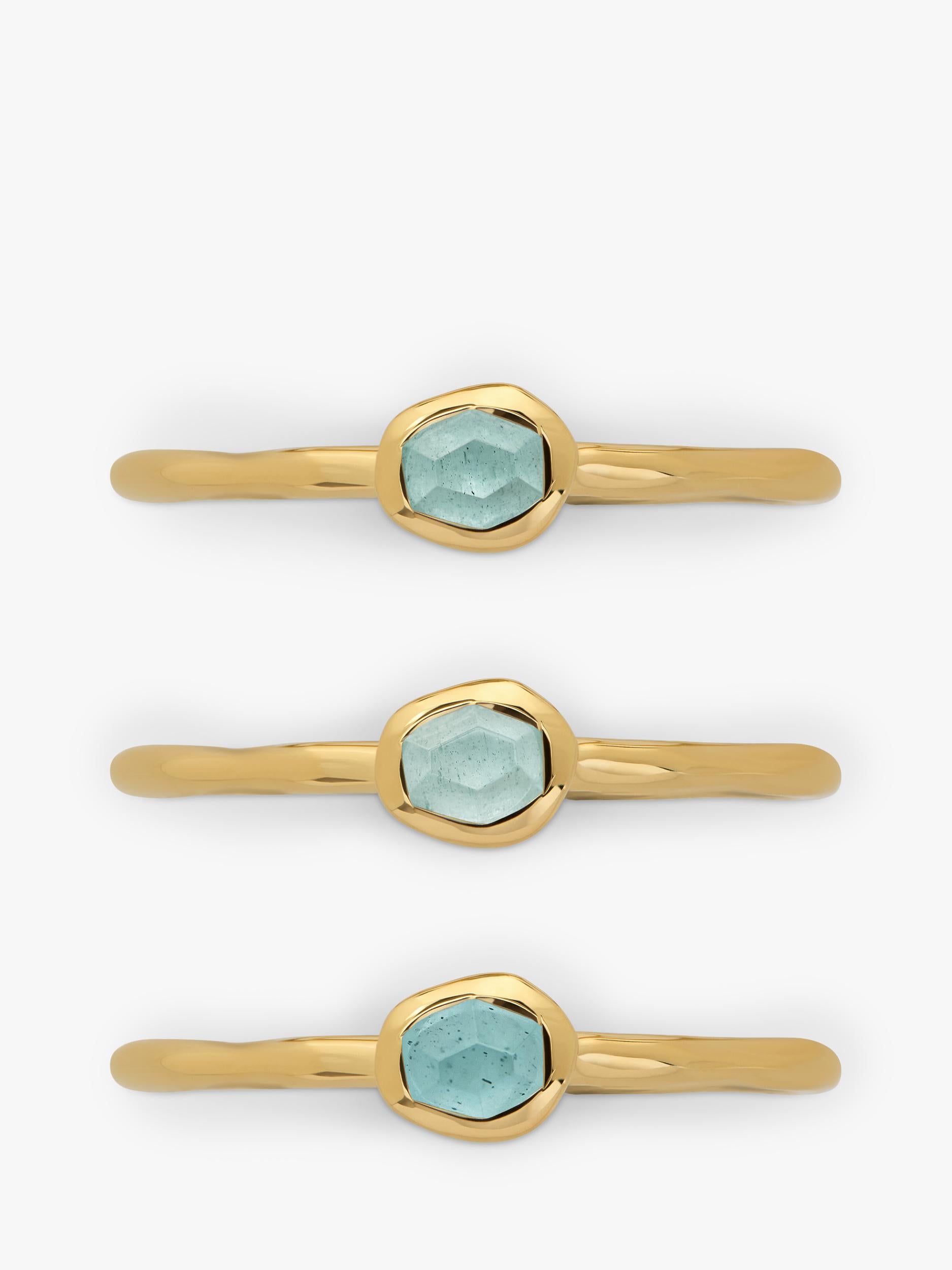 Monica Vinader aquamarine stacking ring gold vermeil (British brand)