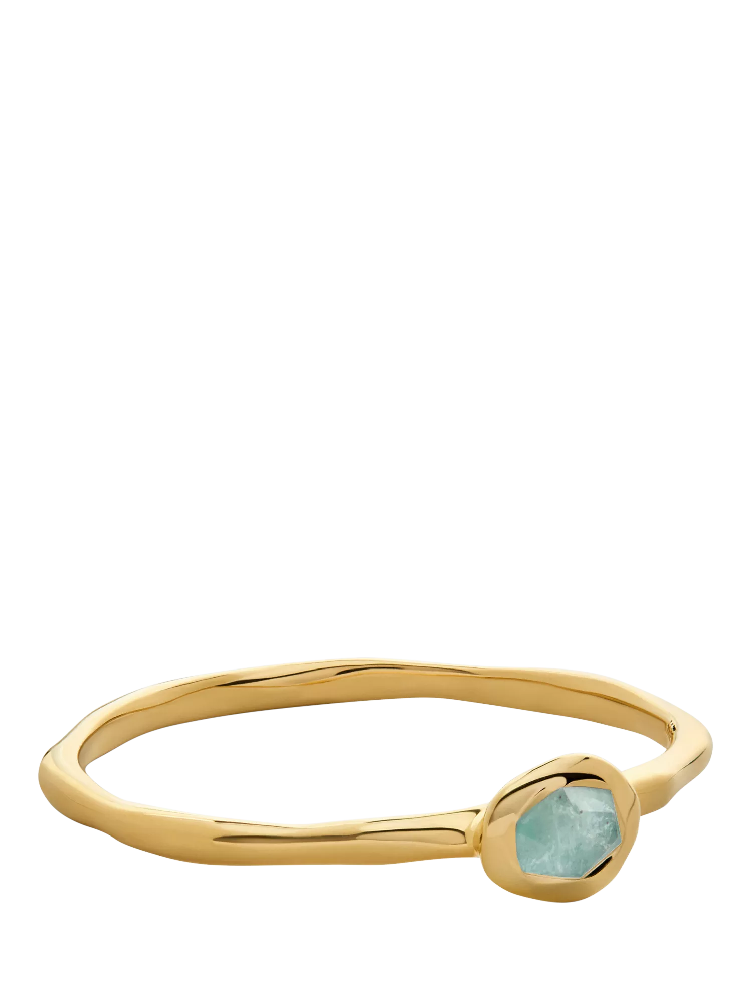 Monica Vinader Odyssey Gemstone Stacking Ring, Aquamarine/Gold