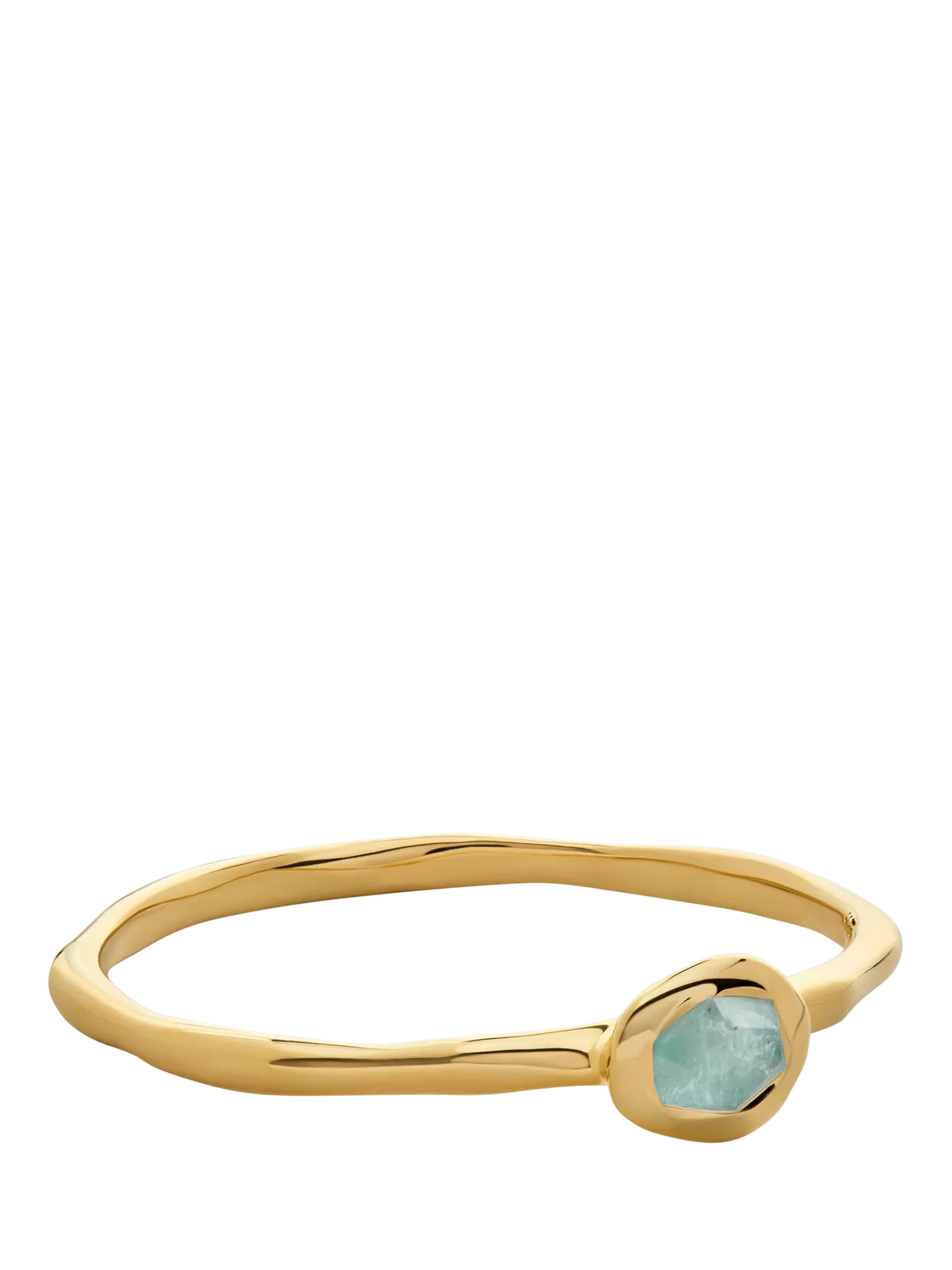 Monica Vinader Odyssey Gemstone Stacking Ring, Aquamarine/Gold