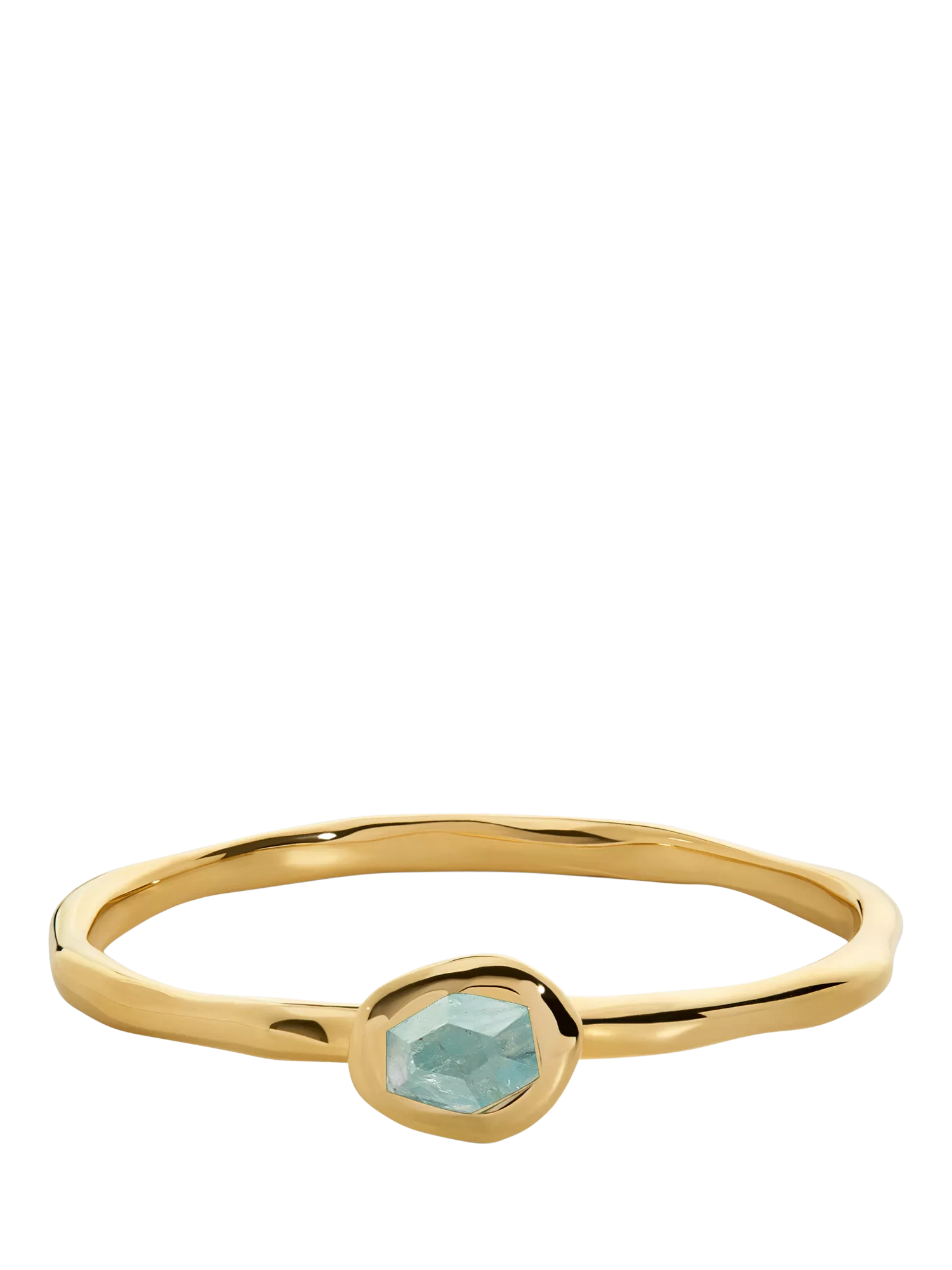 Monica Vinader Odyssey Gemstone Stacking Ring, Aquamarine/Gold
