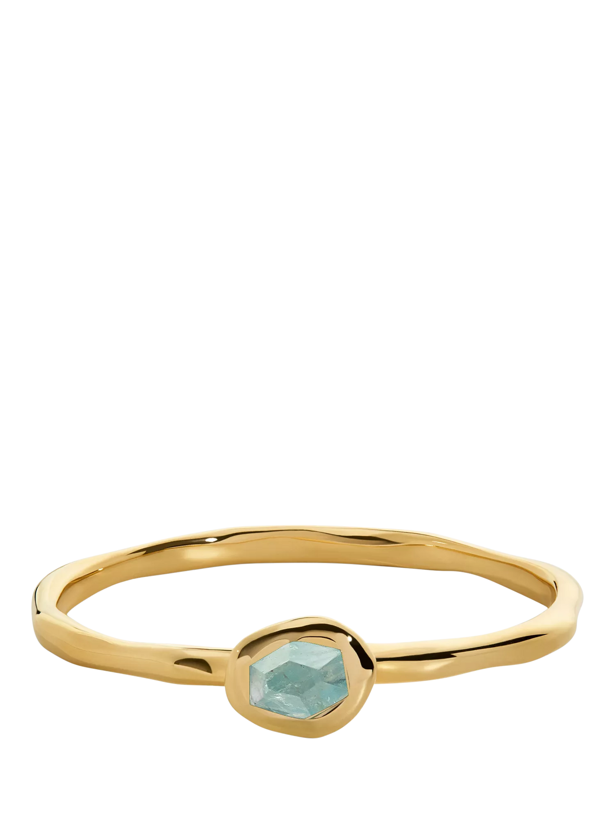Monica Vinader Odyssey Gemstone Stacking Ring, Aquamarine/Gold