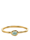 Monica Vinader Odyssey Gemstone Stacking Ring, Aquamarine/Gold
