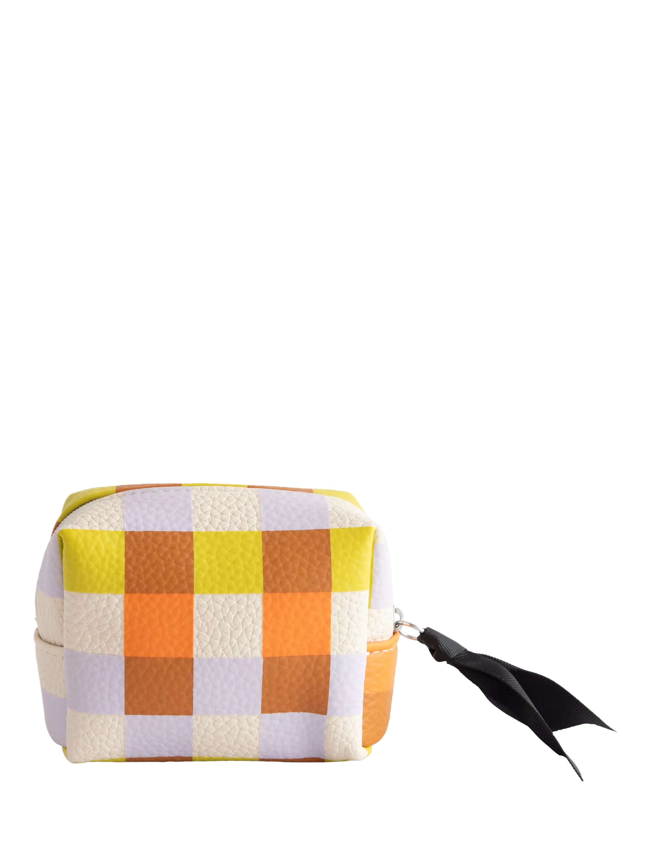 Caroline Gardner Check Cube wash bag multi - British product