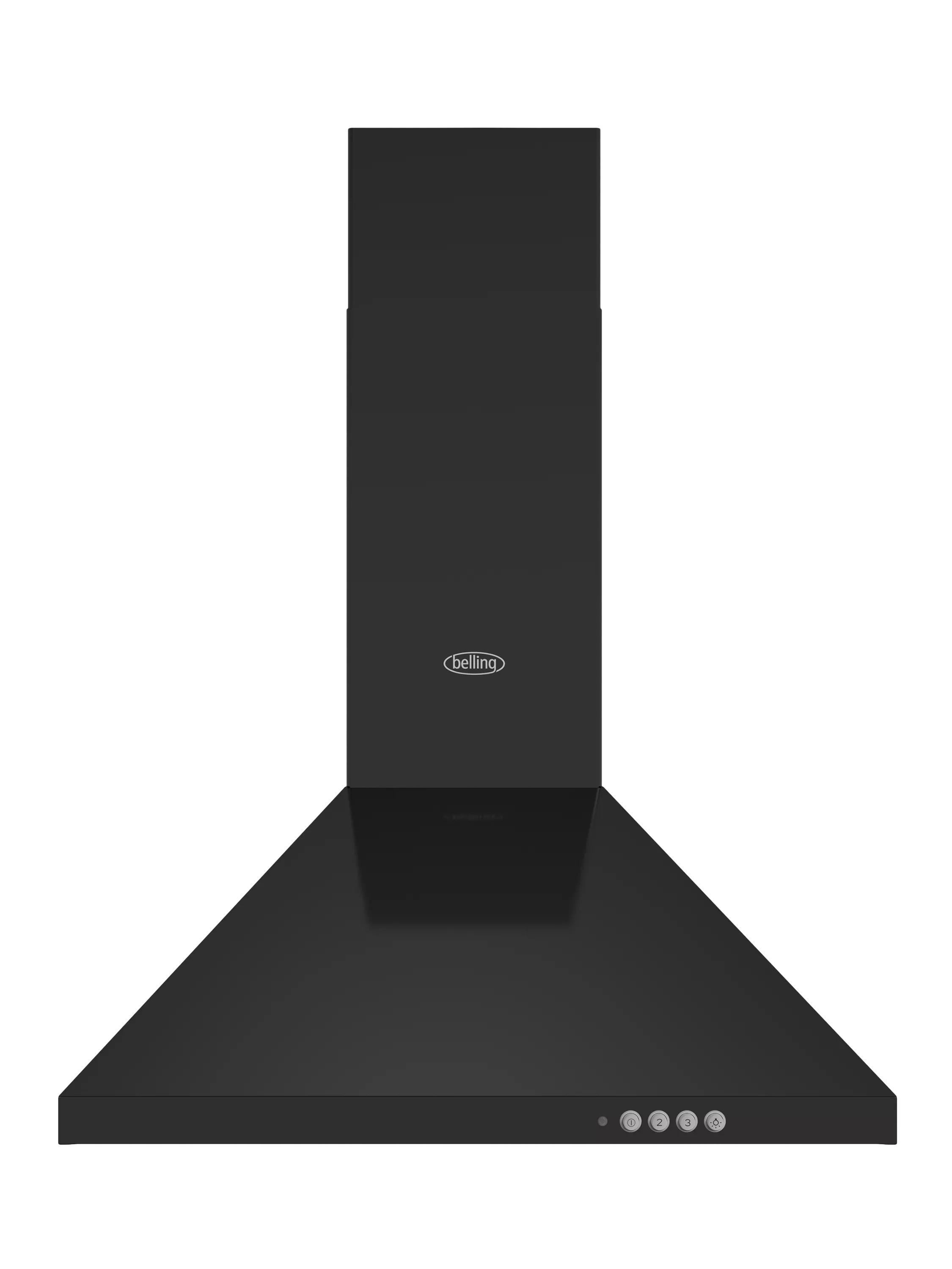 Belling black chimney cooker hood 660mm height - British product