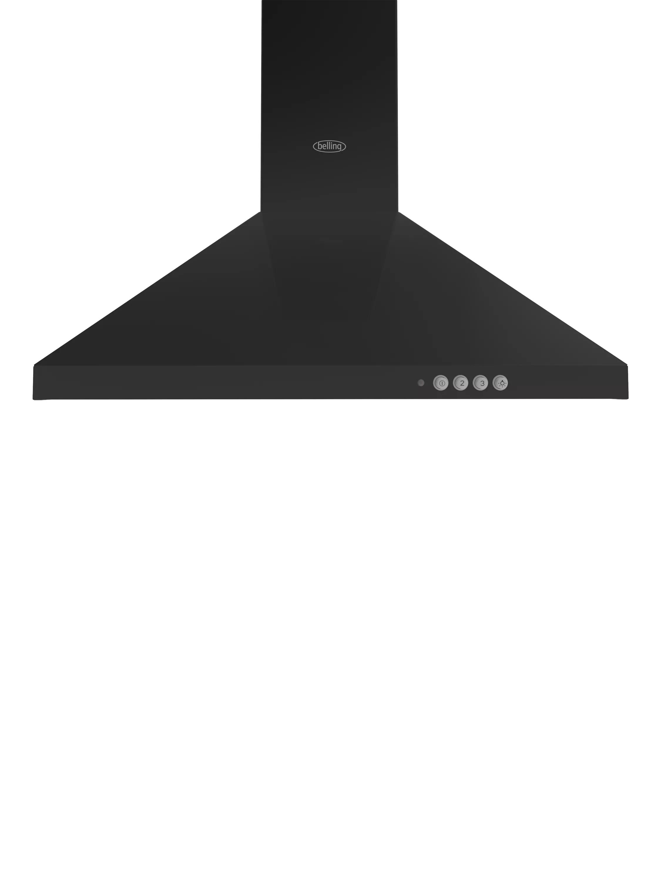 Belling black chimney cooker hood 660mm height - British product