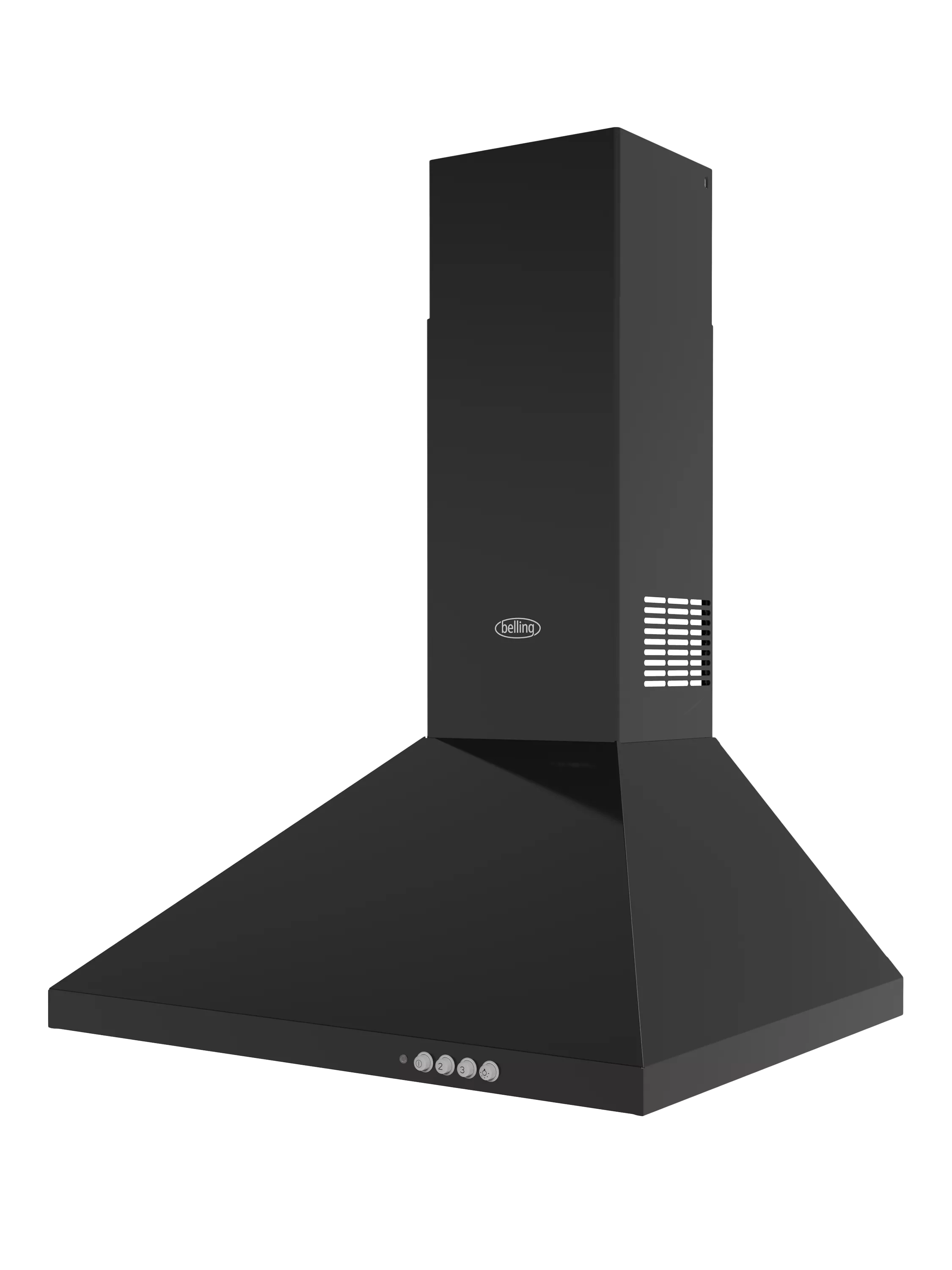 Belling black chimney cooker hood 660mm height - British product