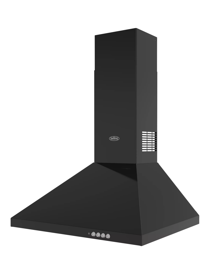 Belling black chimney cooker hood 660mm height - British product