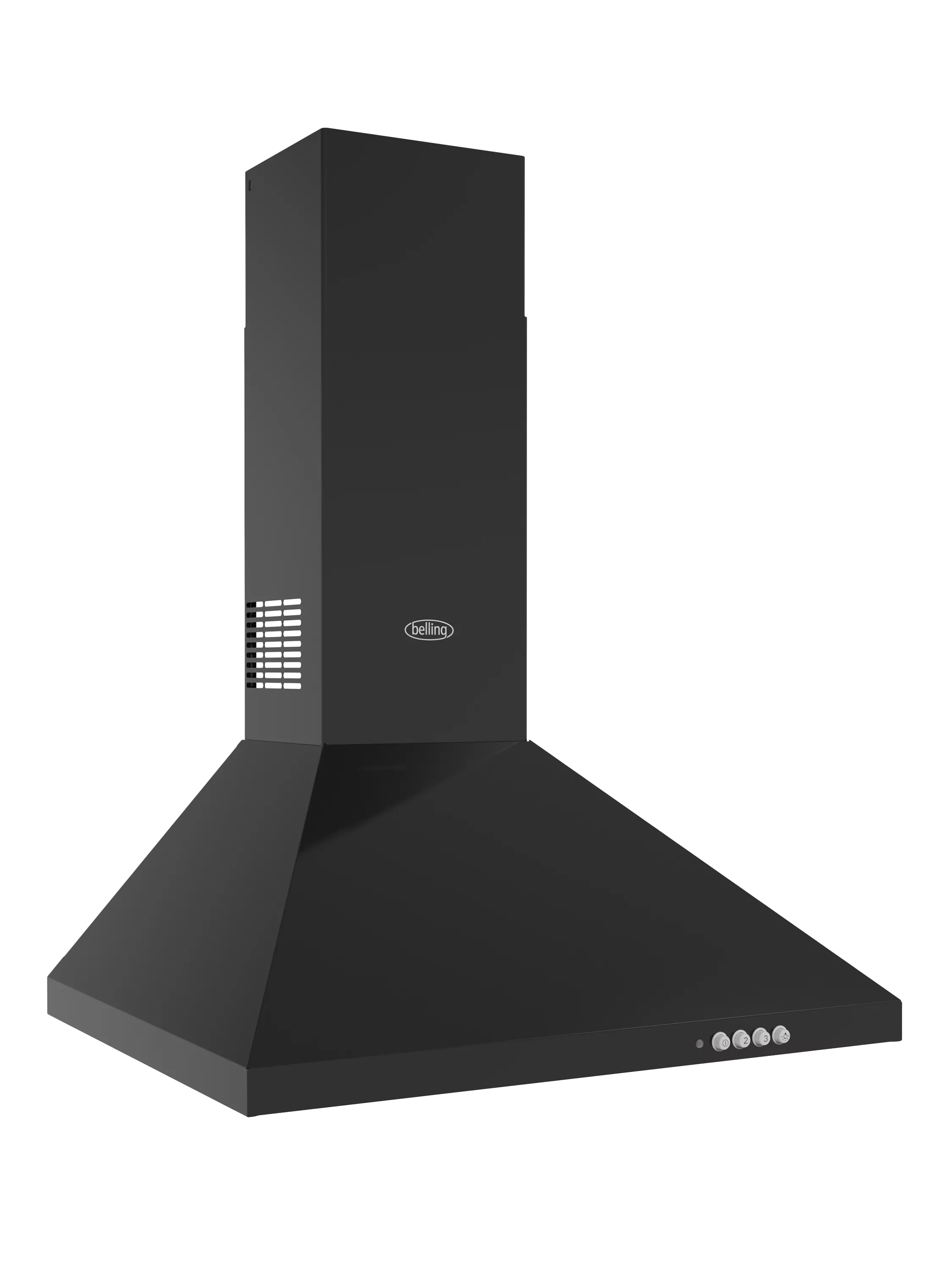 Belling black chimney cooker hood 660mm height - British product