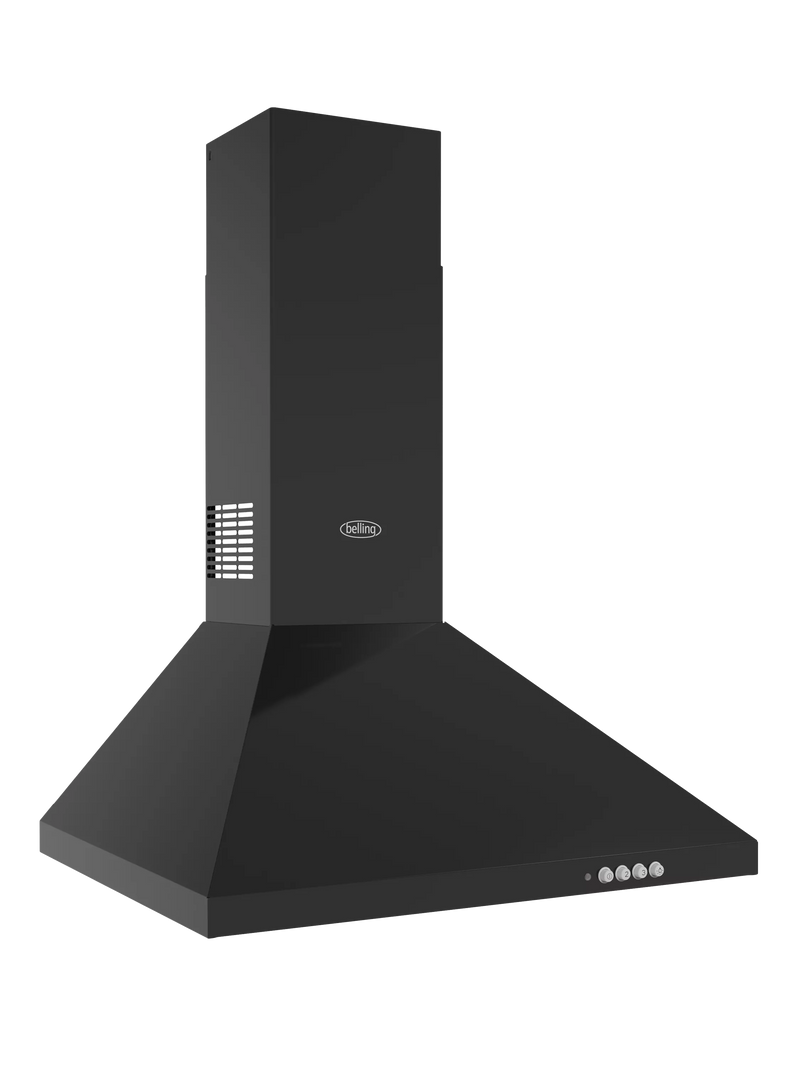 Belling black chimney cooker hood 660mm height - British product