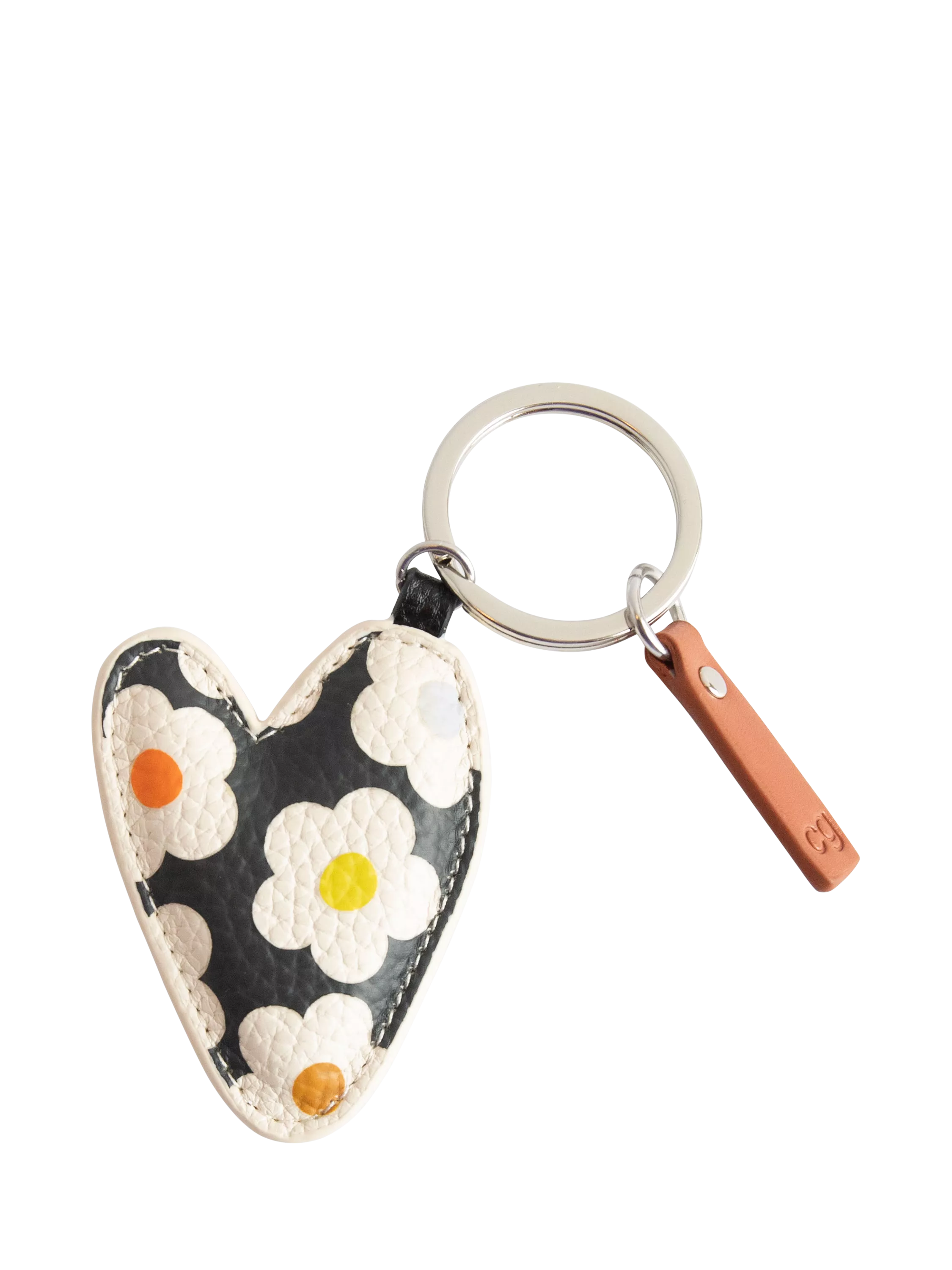 Caroline Gardner Flower Heart Keyring, Multi