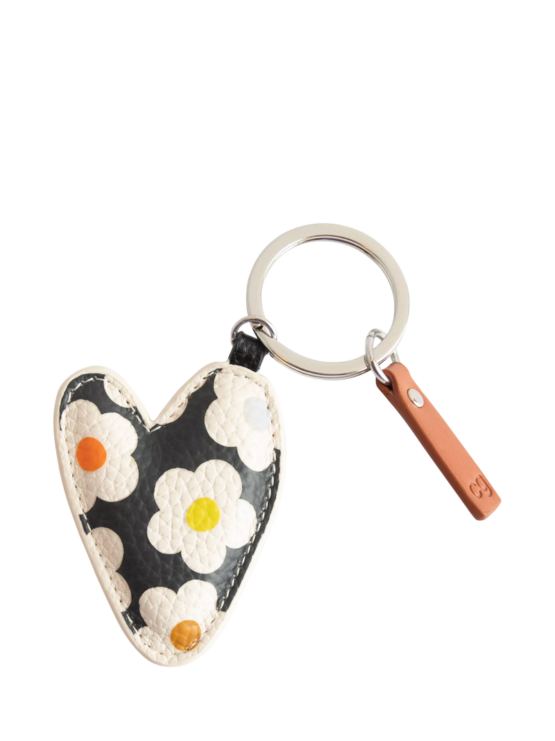 Caroline Gardner Flower Heart Keyring, Multi