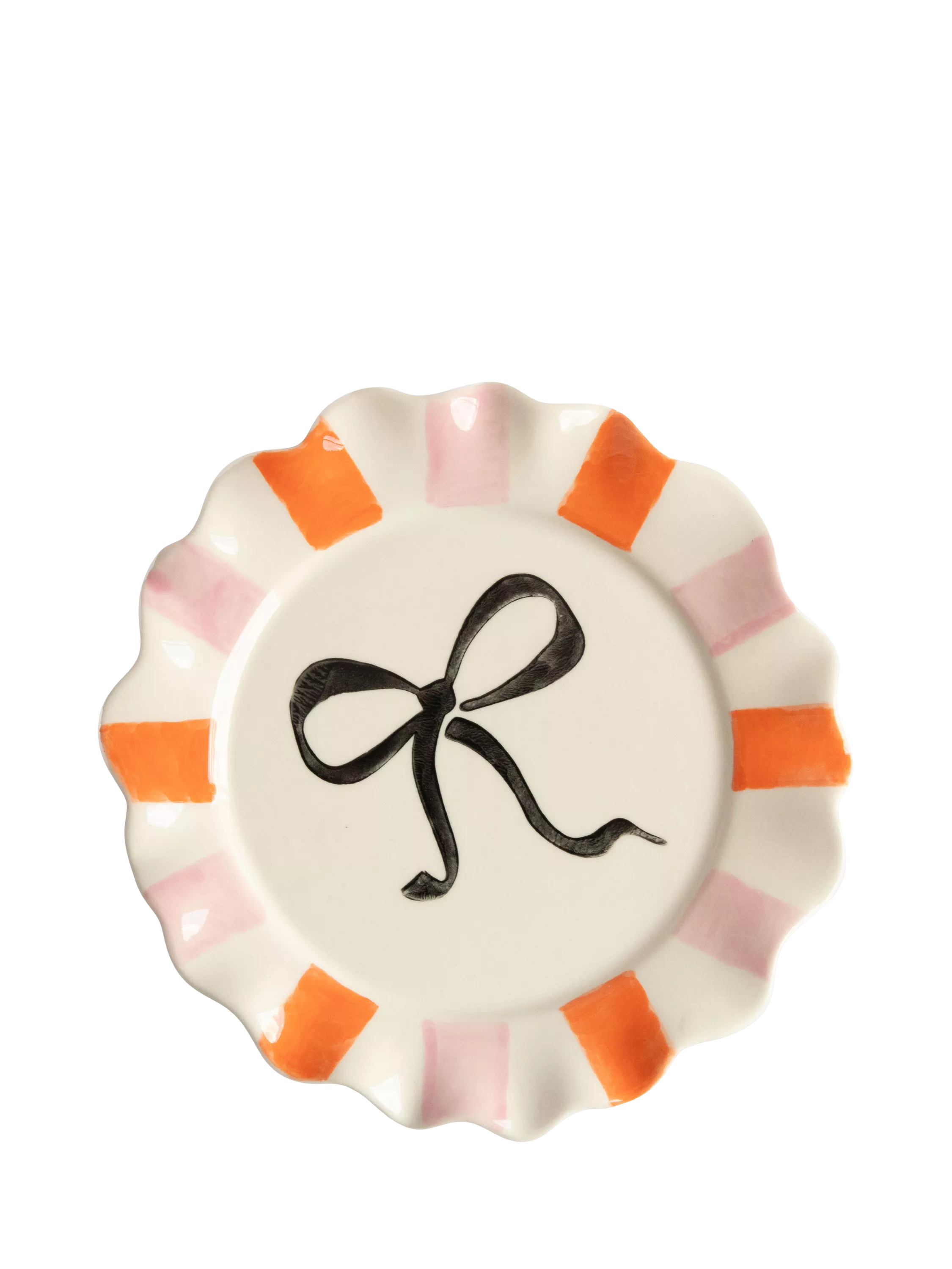 Caroline Gardner Bow Plate pink ceramic stoneware - British product