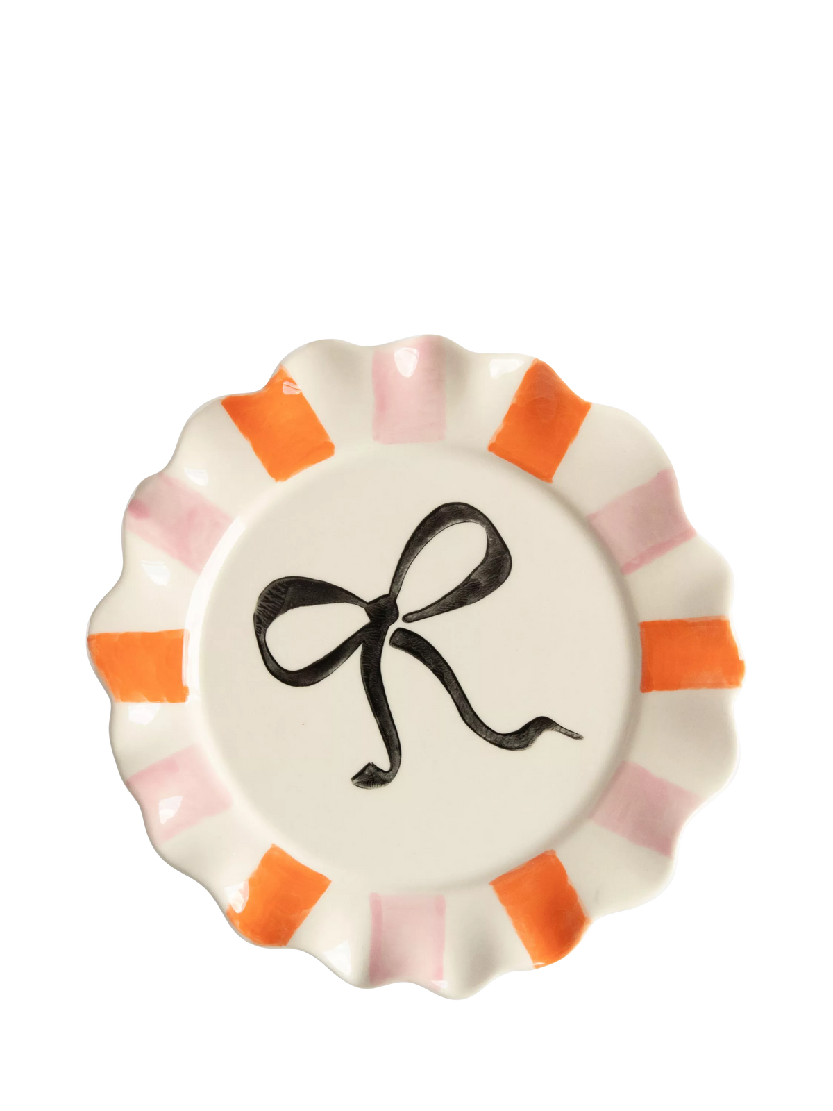 Caroline Gardner Bow Plate pink ceramic stoneware - British product