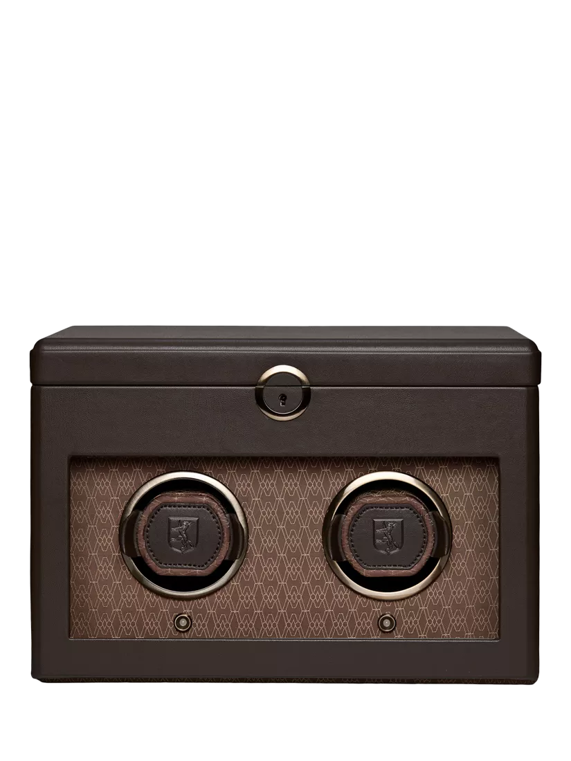 WOLF Earth vegan apple leather 2 module watch winder (British brand)