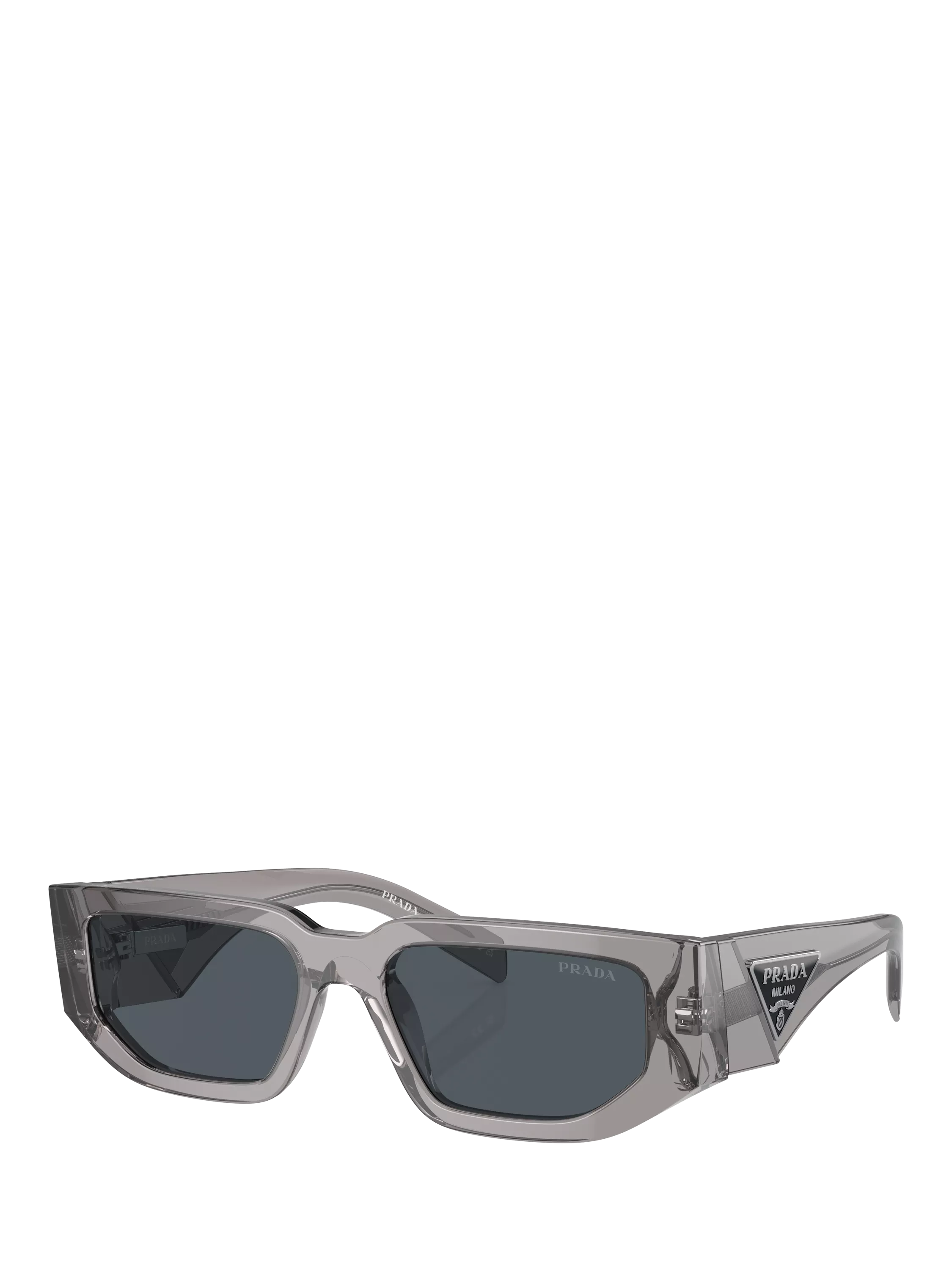 Prada PR 09ZS Men's Square Sunglasses, Transparent Asphalt/Grey