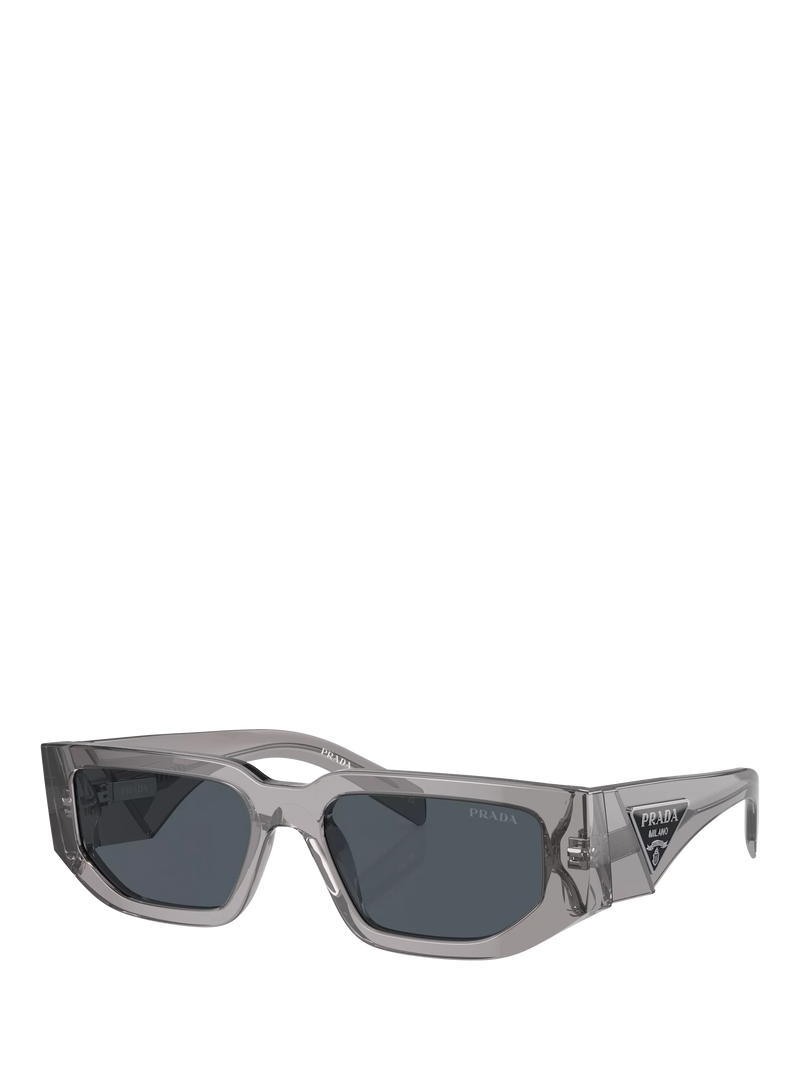 Prada PR 09ZS Men's Square Sunglasses, Transparent Asphalt/Grey