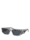 Prada PR 09ZS Men's Square Sunglasses, Transparent Asphalt/Grey
