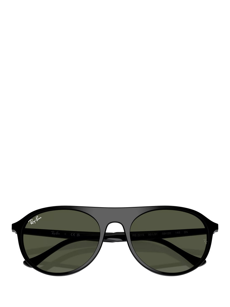 Ray-Ban RB2215 round sunglasses black frame green lenses - British product