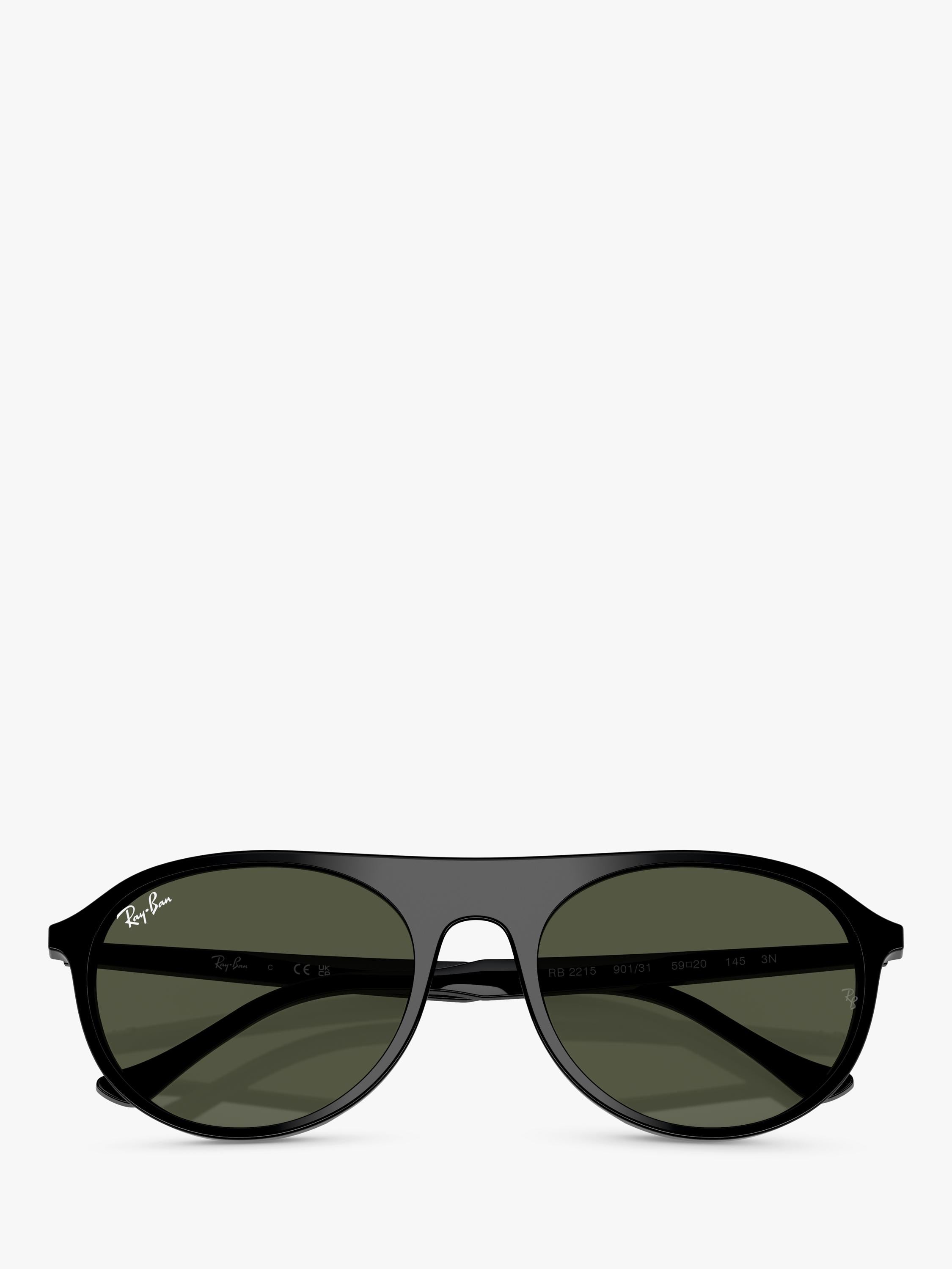 Ray-Ban RB2215 round sunglasses black frame green lenses - British product