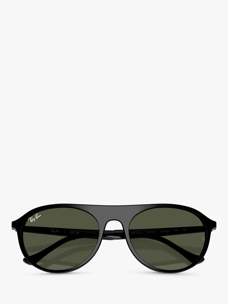 Ray-Ban RB2215 round sunglasses black frame green lenses - British product