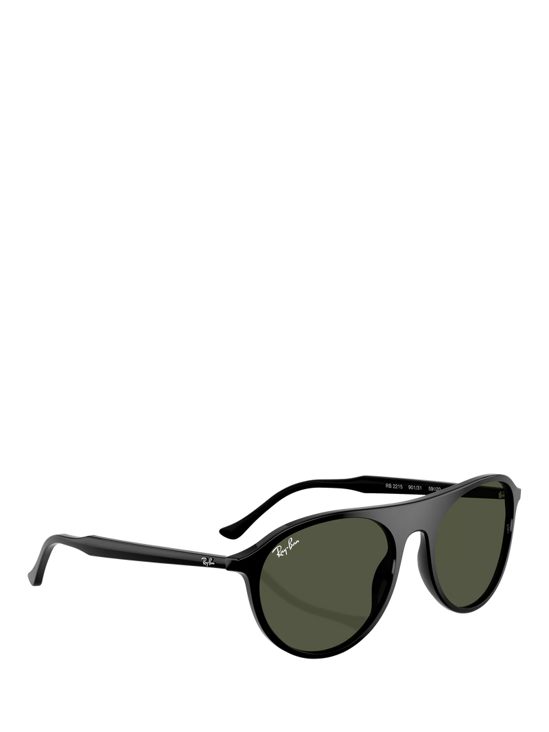 Ray-Ban RB2215 round sunglasses black frame green lenses - British product