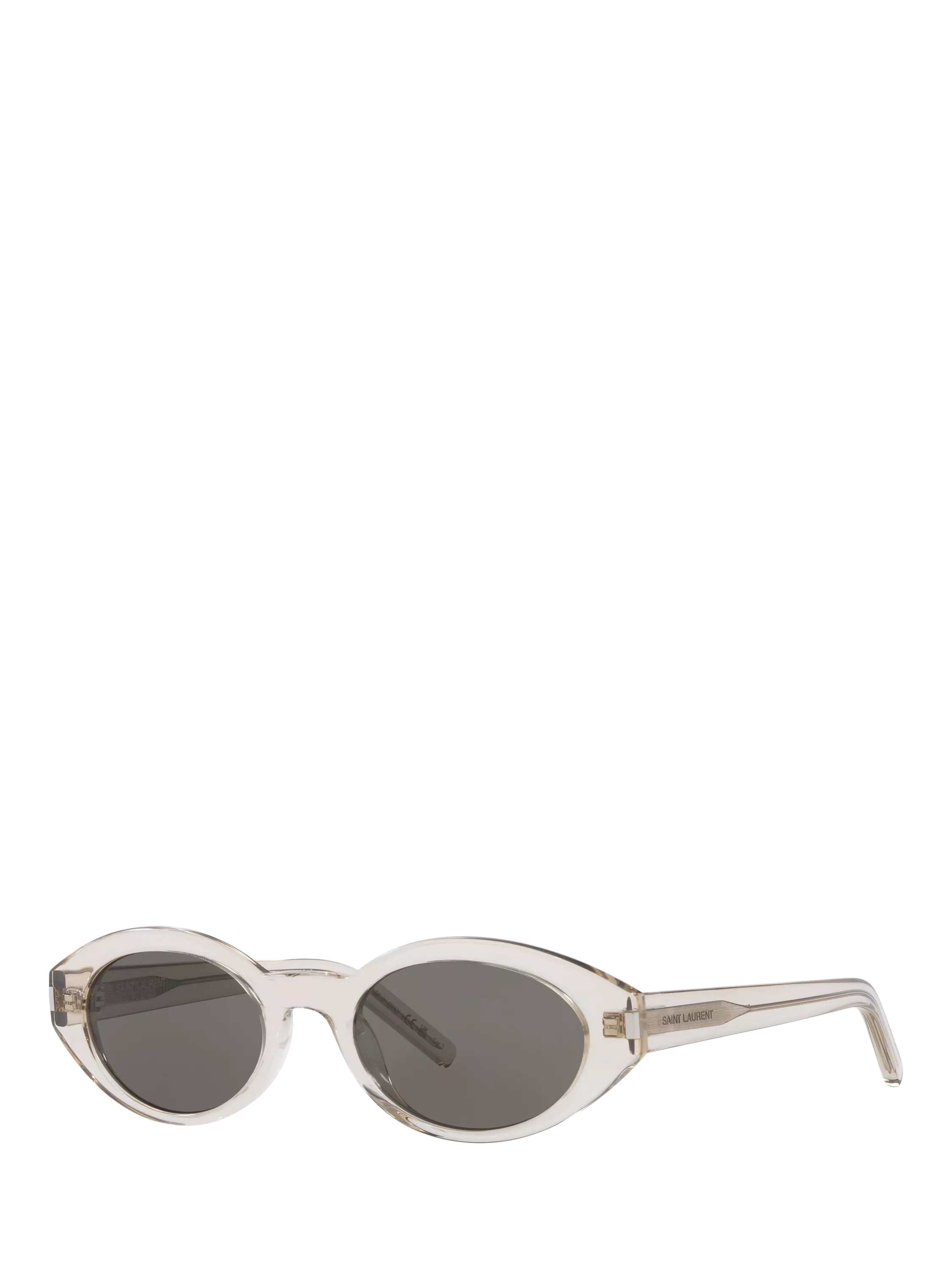 Yves Saint Laurent oval sunglasses clear grey frame - British product