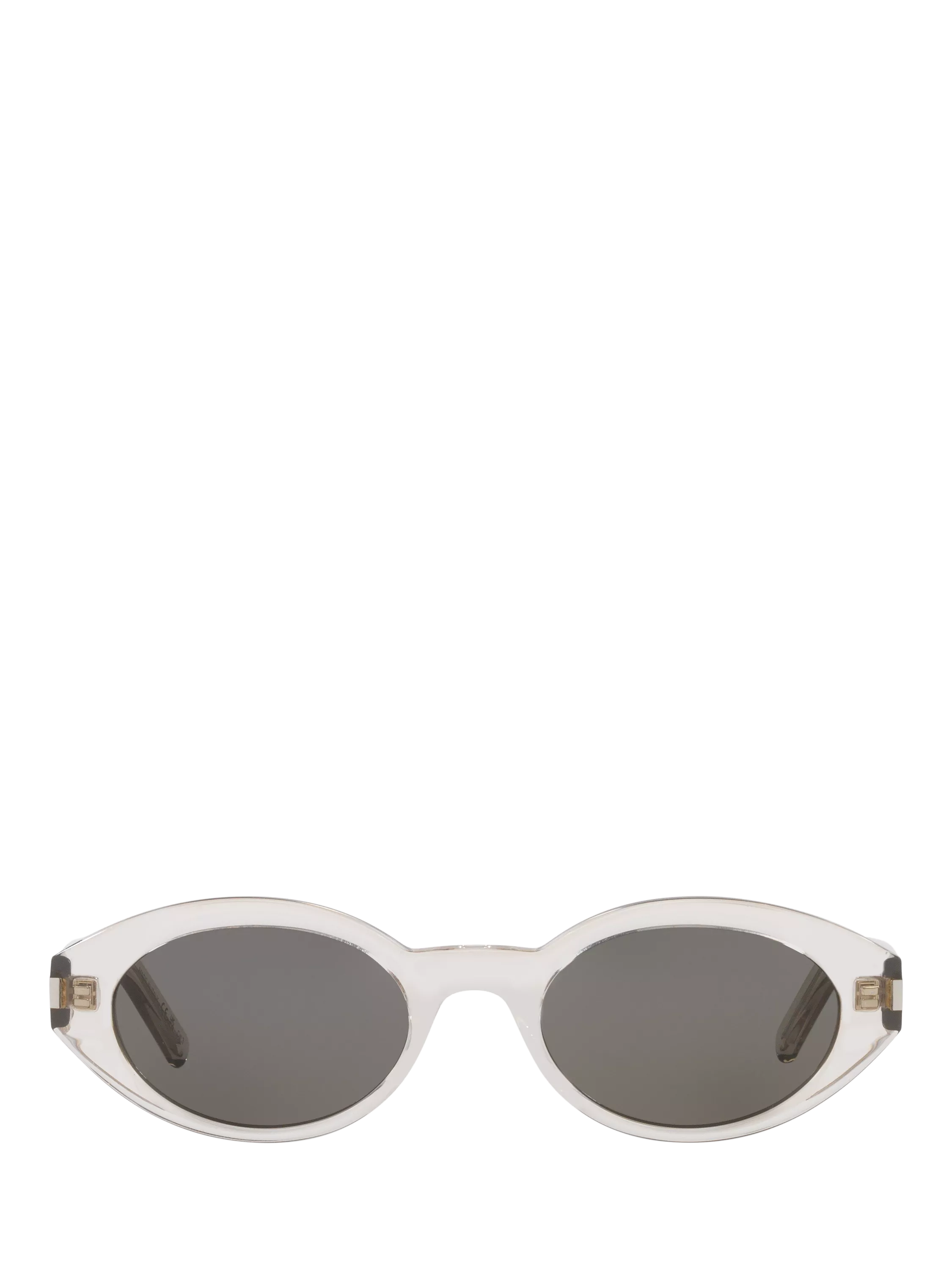 Yves Saint Laurent oval sunglasses clear grey frame - British product