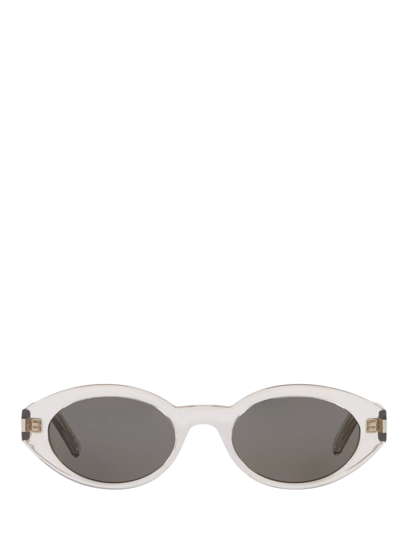 Yves Saint Laurent oval sunglasses clear grey frame - British product