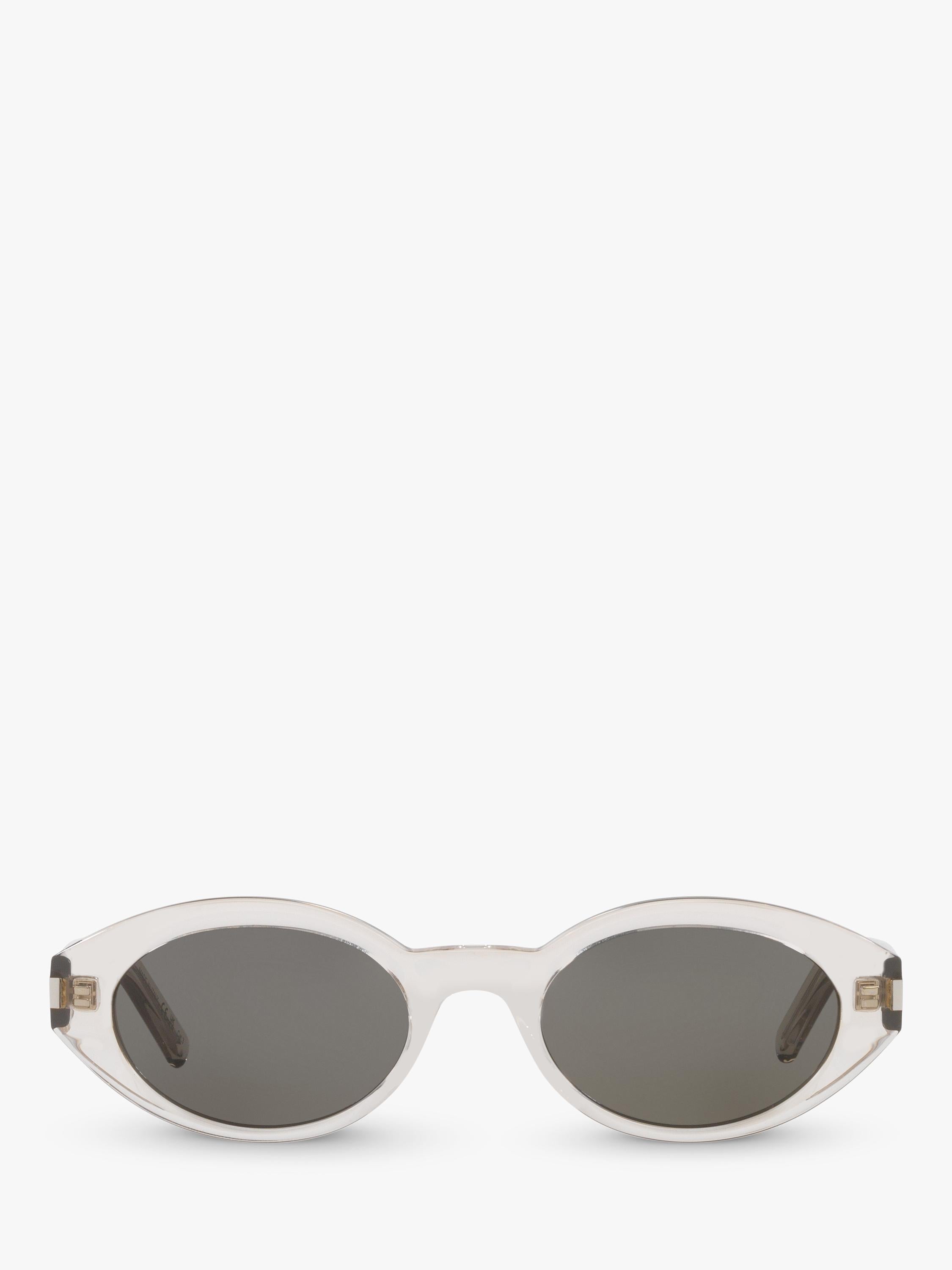 Yves Saint Laurent oval sunglasses clear grey frame - British product