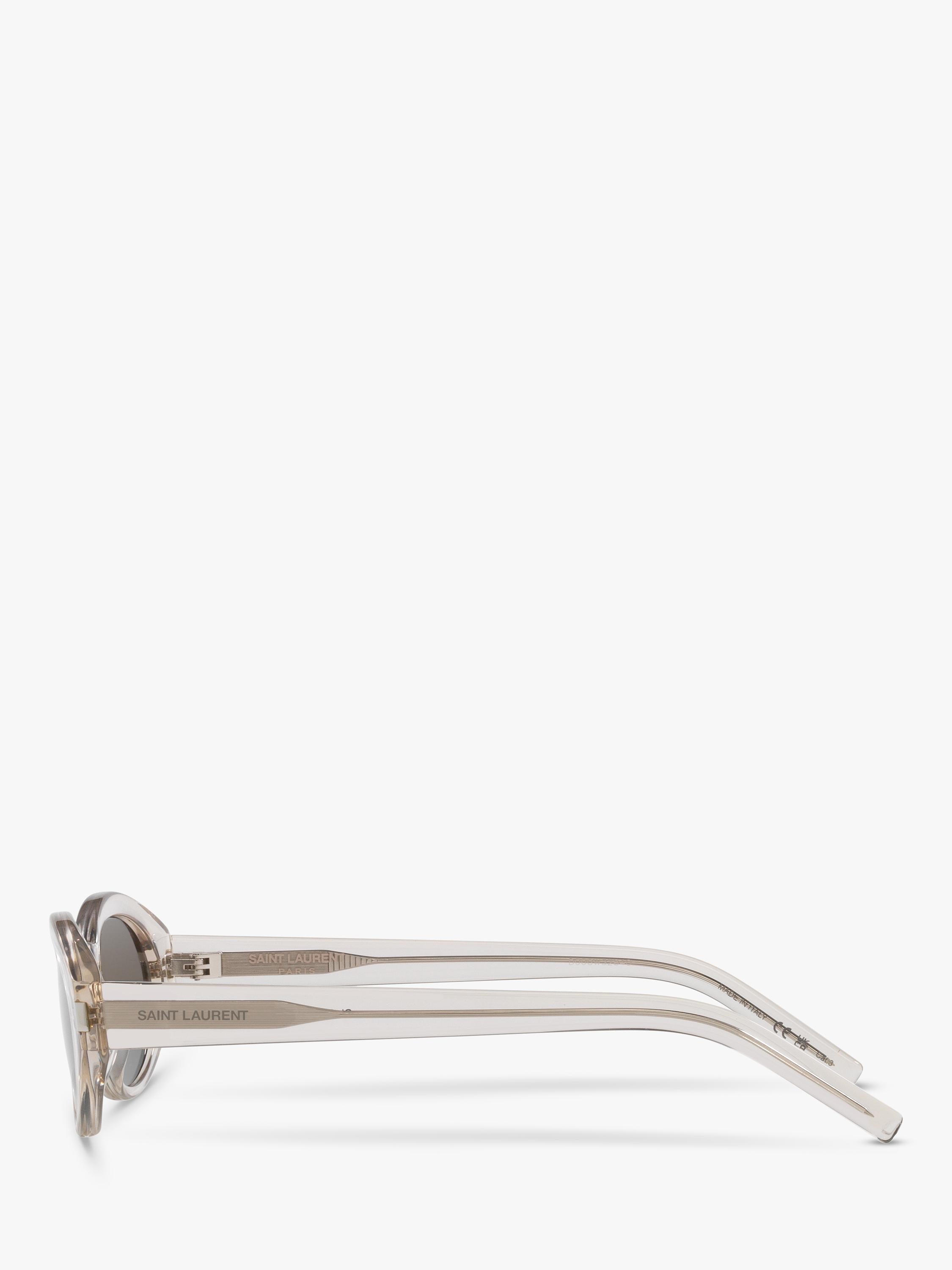 Yves Saint Laurent oval sunglasses clear grey frame - British product
