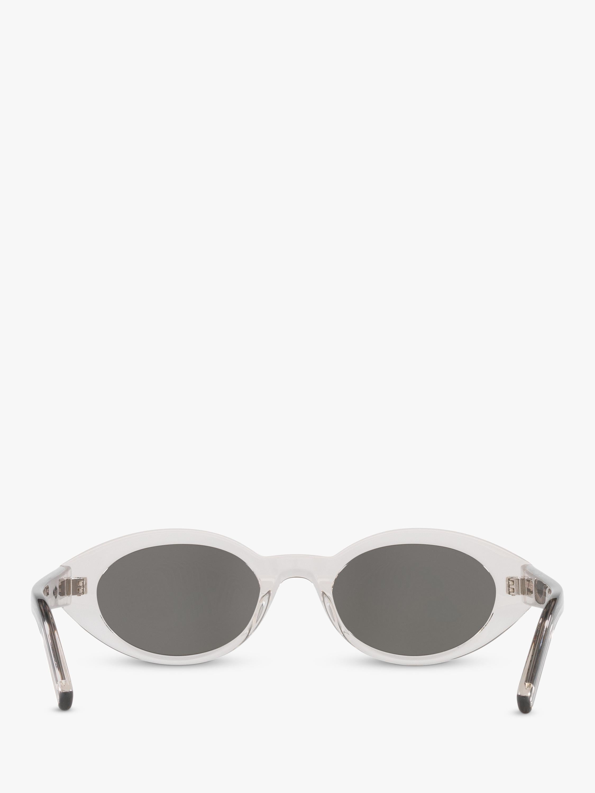 Yves Saint Laurent oval sunglasses clear grey frame - British product