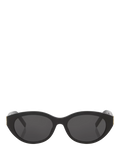 Yves Saint Laurent black oval sunglasses with hard case, imported from the UK
