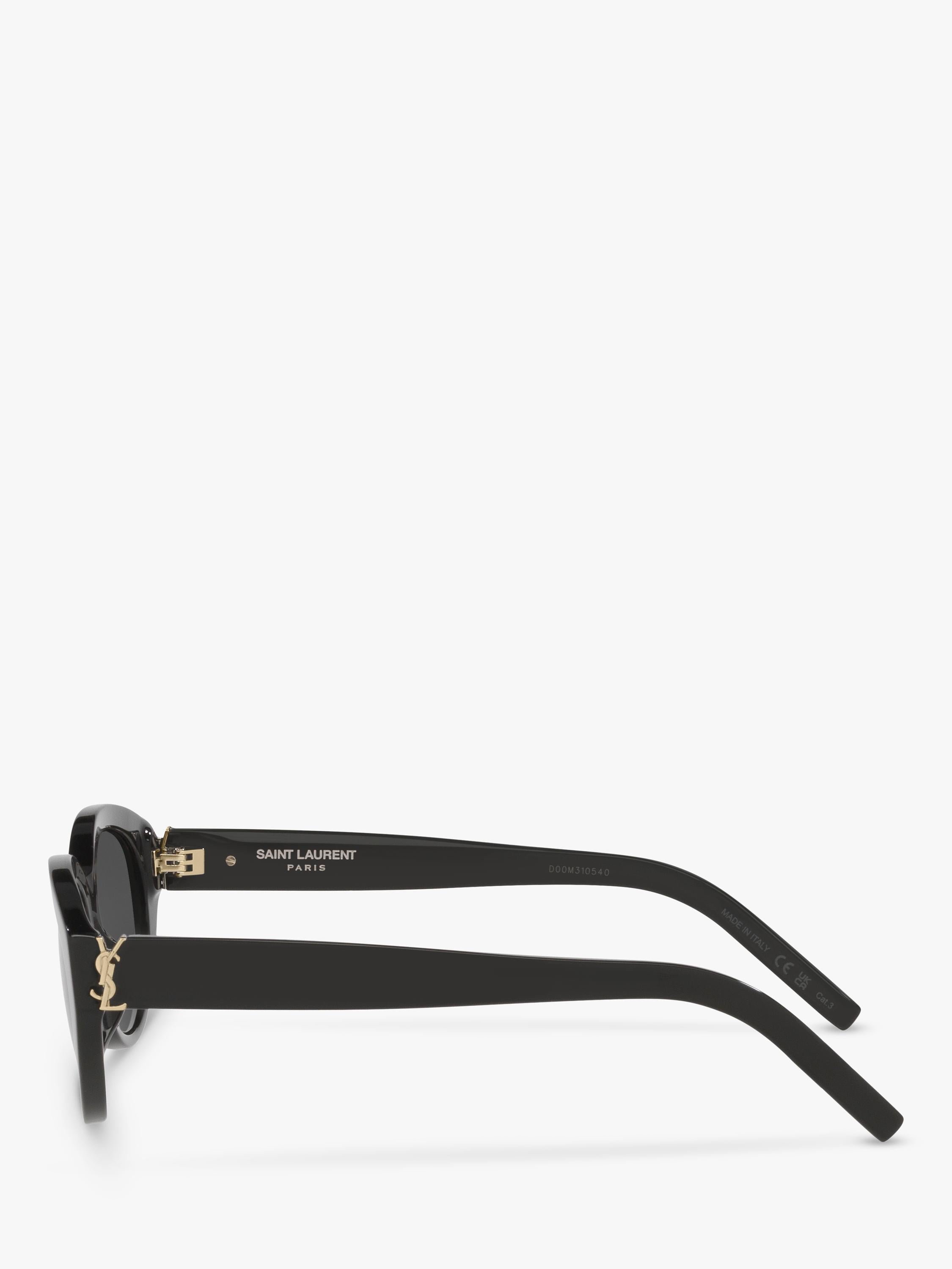Yves Saint Laurent black oval sunglasses with hard case, imported from the UK