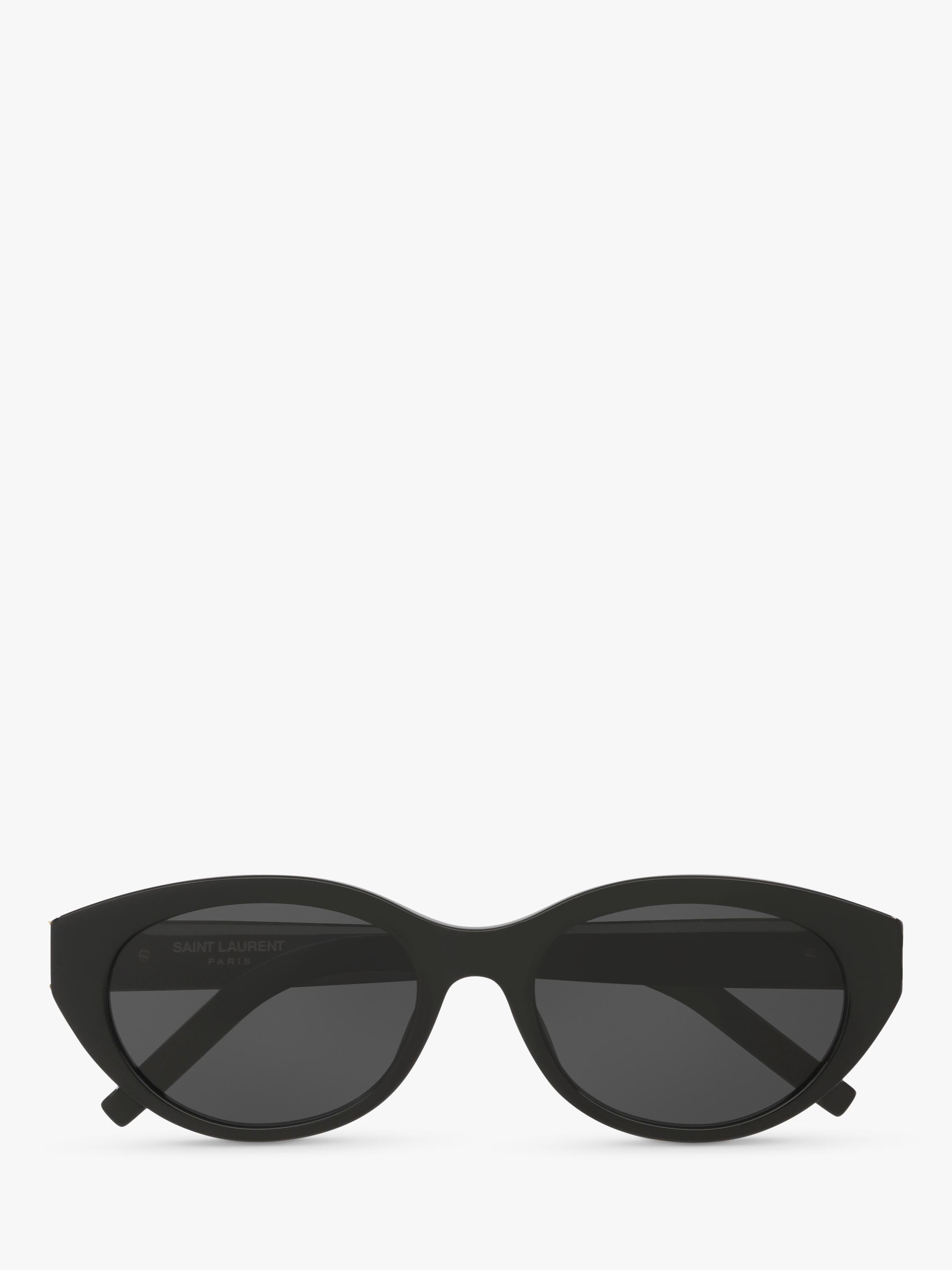 Yves Saint Laurent black oval sunglasses with hard case, imported from the UK