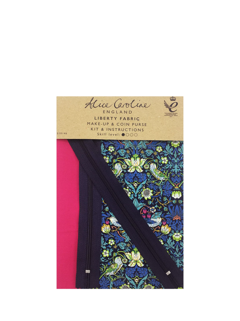 Alice Caroline coin purse craft kit Strawberry Thief (British brand)