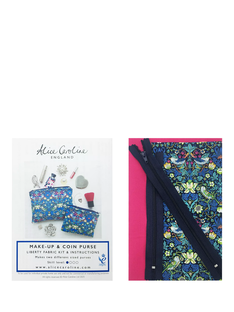 Alice Caroline coin purse craft kit Strawberry Thief (British brand)
