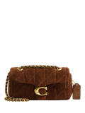 Coach Tabby 20 quilted suede shoulder bag brown, imported from the UK
