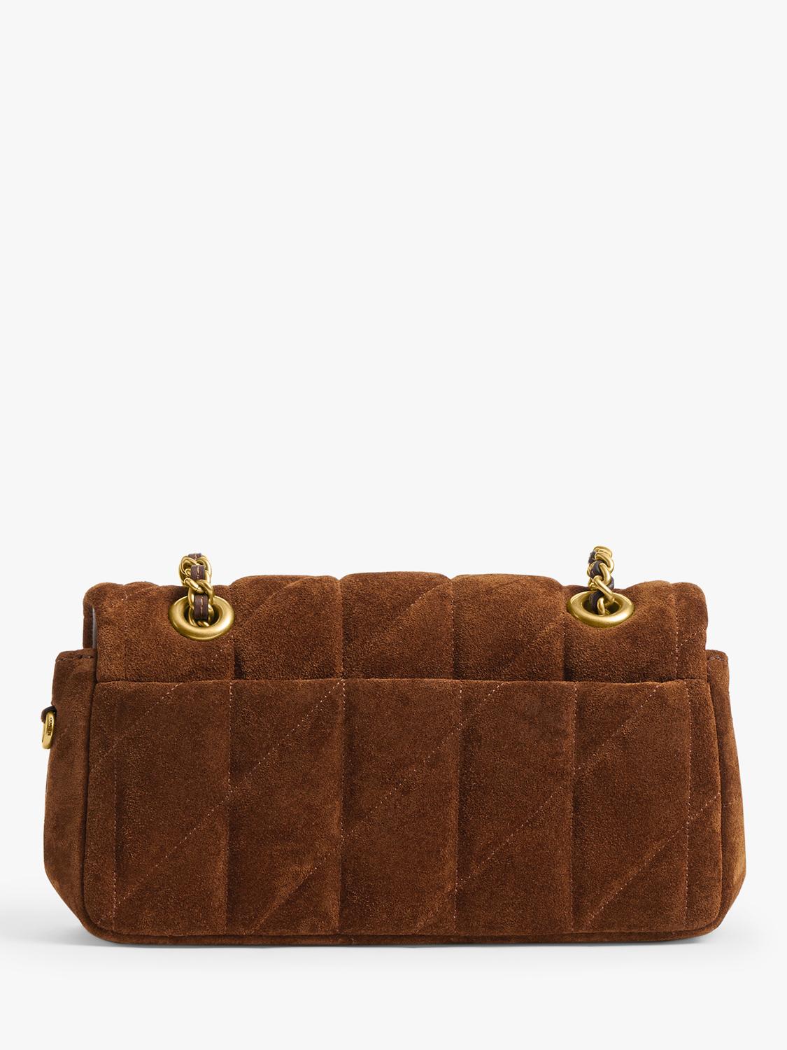 Coach Tabby 20 quilted suede shoulder bag brown, imported from the UK