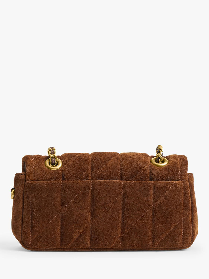 Coach Tabby 20 quilted suede shoulder bag brown, imported from the UK